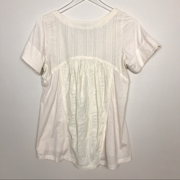 Anthro | One September Cream Top Dotted Swiss S - Picture 3 of 8